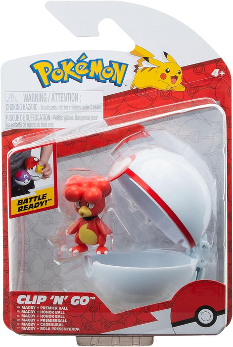 Pokemon - Clip 'N' Go Magby + Premier Ball