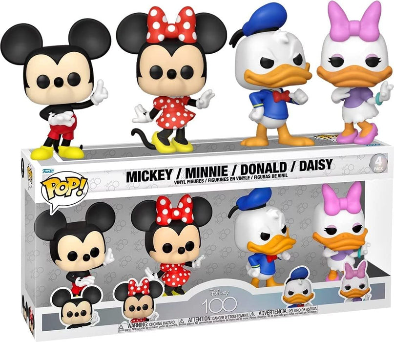 Funko - Disney 100: Mickey & Friends 4PK (Mickey, Minnie, Donald, Daisy) POP! Vinyl