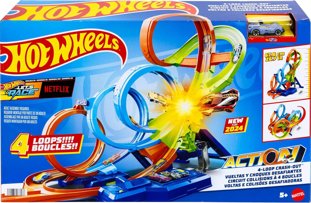 Hot Wheels - 4 Loop Crash Out Playset