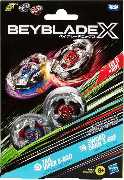 Beyblade X - Tail Viper 5-800 & Sword Dran 3-60F Dual Pack