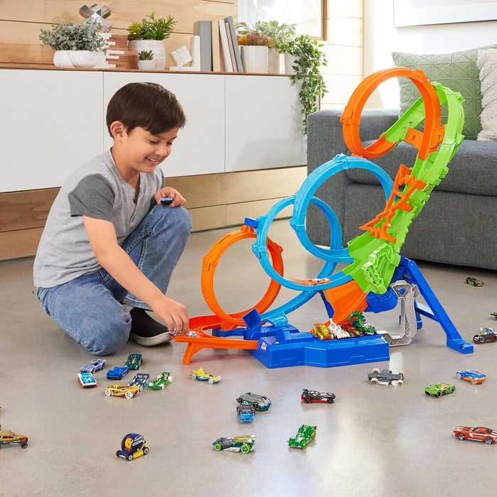 Hot Wheels - 4 Loop Crash Out Playset