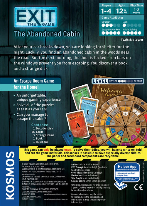 EXIT: The Abandoned Cabin Board Game