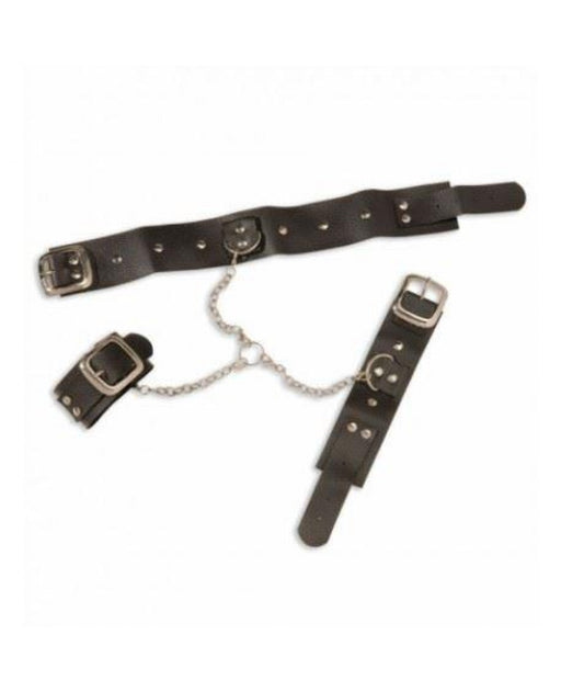 WIDDMAN Fancy Dress Leather Chain Studded Neck/Wrist Cuffs