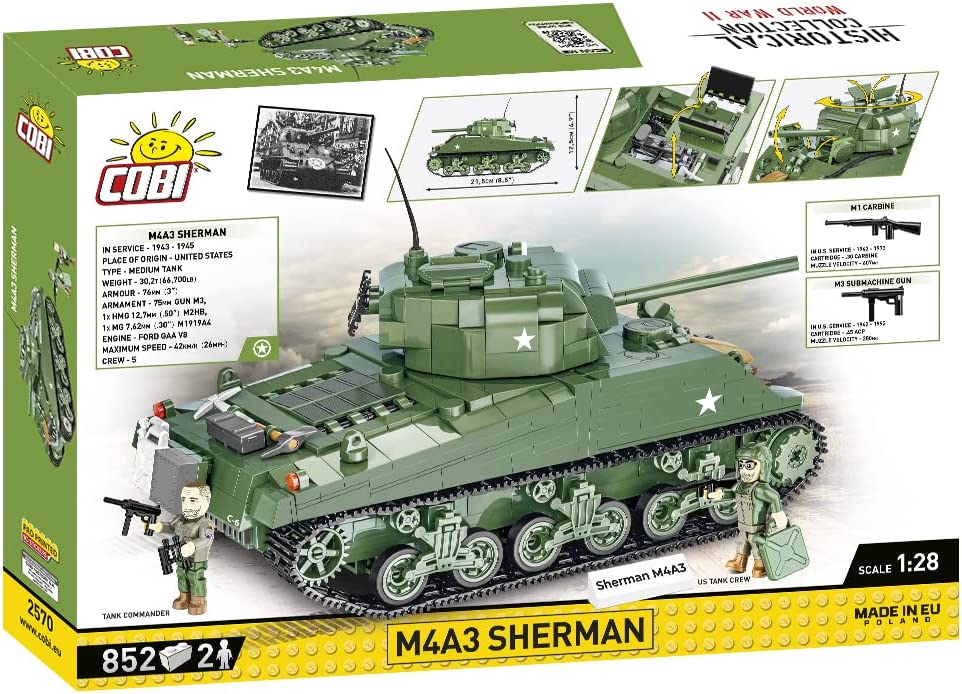 Cobi World War II M4A3 Sherman 852 Pieces REACTIVE Toys